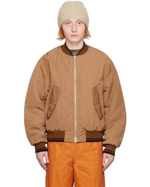 Dries Van Noten ブラウン オーバーサイズ ボンバージャケット