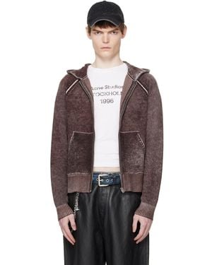 Acne Studios Burgundy Zipper Hoodie - Multicolour