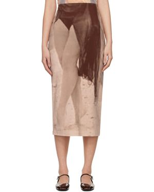 ELLISS Jupe Midi Seã'Orita Brune Exclusive À Ssense - Rouge