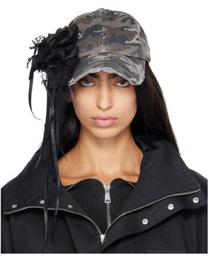 Petra Fargerstrom Casquette Kaki À Ornement Floral - Noir