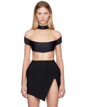 Mugler & Illusion Neckline ボディスーツ - ブラック