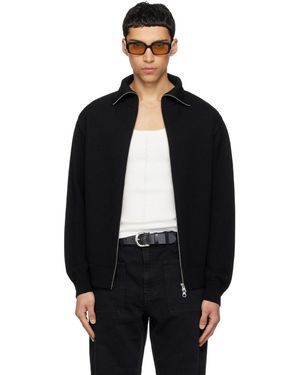 Courreges Zipped Wool Cardigan - Black