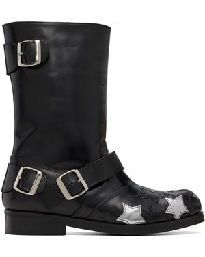 STEFAN COOKE Star Biker Boots - Black
