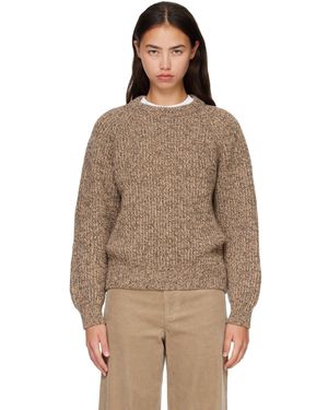 &Daughter Rowan Rib Crew Jumper - Brown