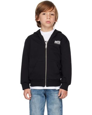DIESEL キッズ｜ブラック ロゴプリント フーディ