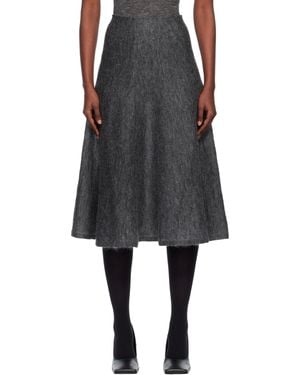 Alaïa Mohair Circular Midi Skirt - Black