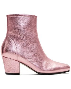 ALEXACHUNG Pink Metallic Beatnik Boots