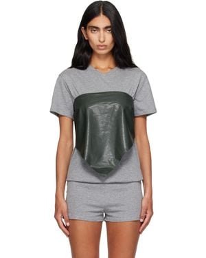 Paloma Wool Khaki Alba Belt Leather Top - Grey