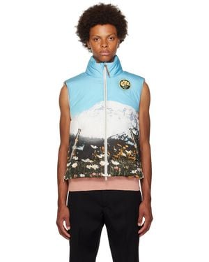 Jil Sander ブルー グラフィック ダウンベスト - ブラック