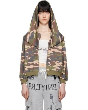 PRAYING Khaki Shroud Zip Hoodie - Multicolour