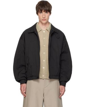 Amomento Padded Cotton Nylon Bomber Jacket - Black