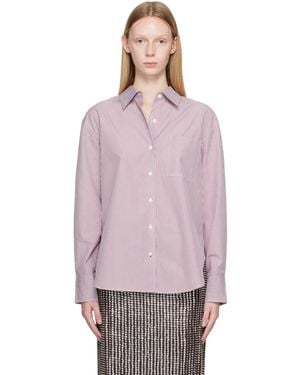 Rag & Bone Burgundy Connie Striped Poplin Shirt - Purple
