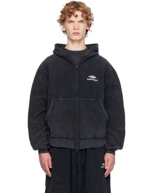 Balenciaga 3B Sports Icon Inside-Out Zip-Up Hoodie - Blue