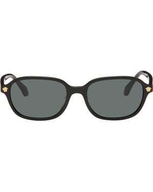 Versace Lunettes De Soleil Ovales Noires - Gris
