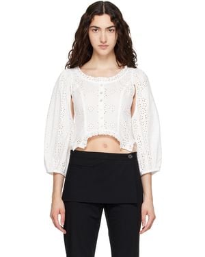 Sandy Liang Palisade Blouse - White