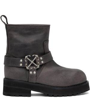 Off-White c/o Virgil Abloh Bottes Off Track Grises - Noir