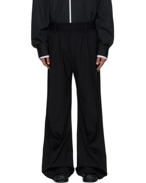 ALAINPAUL Knee Shape Tailored Trousers - Black