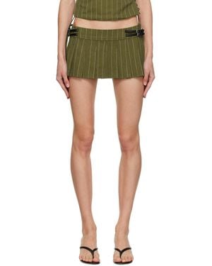 Miaou Khaki Reno Miniskirt - Green