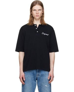 DSquared² Signature' Tennis Fit Polo - Black