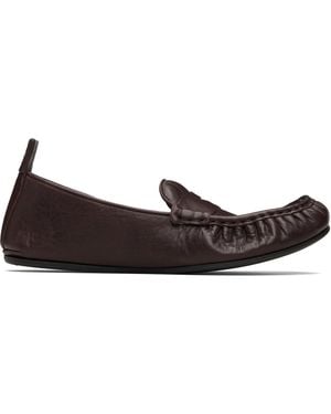 Acne Studios Flâneurs Bruns En Cuir - Marron