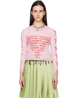 Chopova Lowena 'Crunchy Lasagna' Fitted Mesh Top - Red