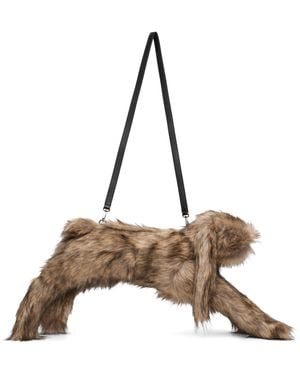 Simone Rocha Faux Fur Hare Crossbody Bag - Metallic