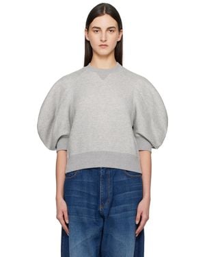 Sacai グレー Sponge Sweat ミニワンピース ブラック | Lyst