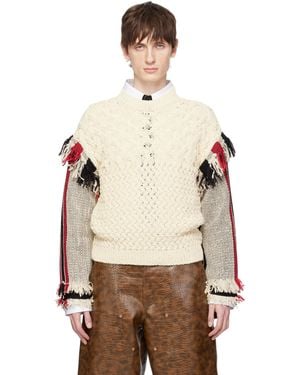 ANDERSSON BELL Tassel Sleeve Oversized Knit Jumper - Natural