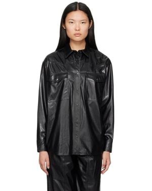 Isabel Marant Black Berny Faux-leather Shirt