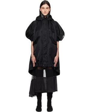 Sacai Nylon Twill Hooded Vest Coat - Black