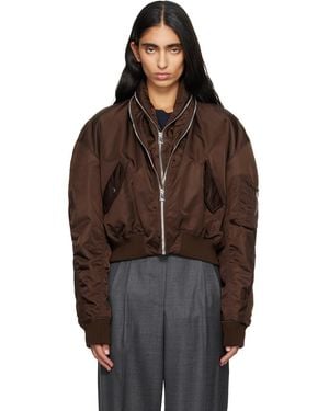 Givenchy Zipped Shawl Collar Bomber Jacket - Brown