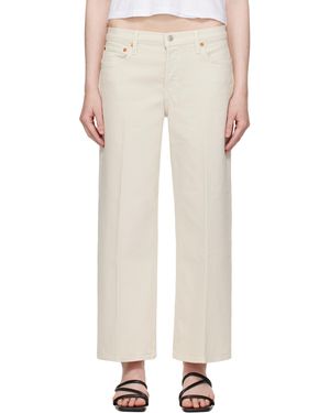 RE/DONE Off- Comfort Stretch Wide Leg Crop Jeans - White