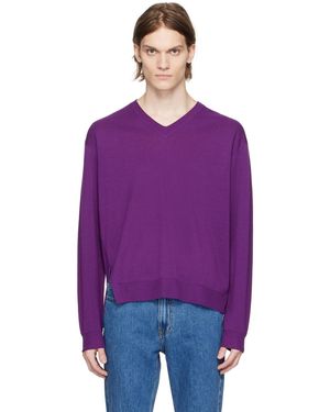 WOOYOUNGMI Purple V-neck Jumper