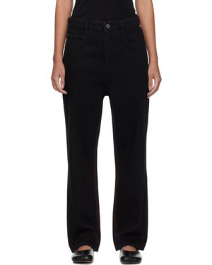 Fax Copy Express Stitch Straight Jeans - Black