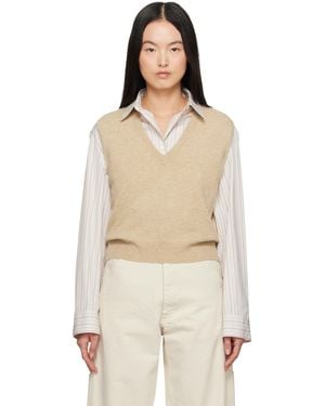 Maison Margiela ベージュ ニットベスト - ナチュラル