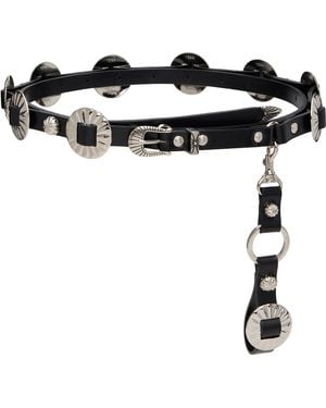 Toga Studded Narrow Belt - Black