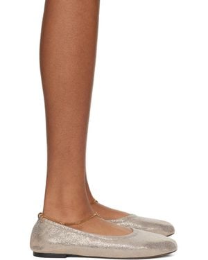 Stella McCartney Shiny Dotted Chamois Chain Flats - Brown