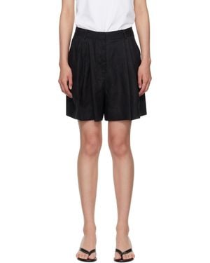 STAUD Cruz Linen Shorts - Black