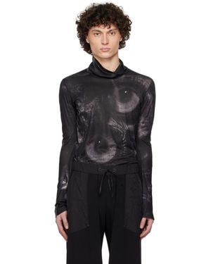 CARNET ARCHIVE Digital College: Bird Eyes & Human Faces Turtleneck - Black