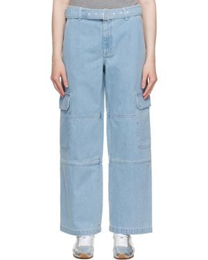 Maison Kitsuné ブルー ベルト ユーティリティ デニム カーゴパンツ