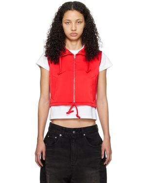 we11done Hooded Vest - Red