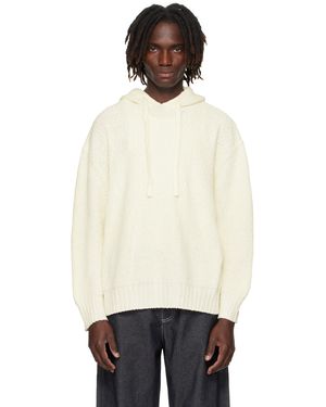Commas Pull À Capuche Décontracté Blanc Cassé En Tricot - Noir