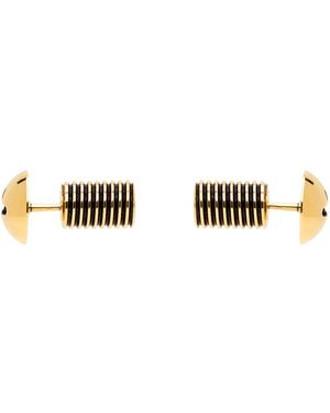 Balenciaga Gold Garage Double Screw Earrings in Black for