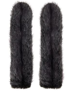 Anna Sui Ssense Exclusive Mink Faux-Fur Mittens - Black