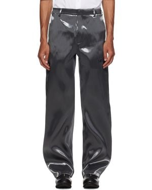 HELIOT EMIL Liquid Metal Trousers - Grey