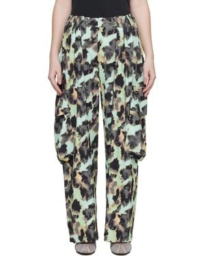 Collina Strada Pleated Cargo Trousers - Black