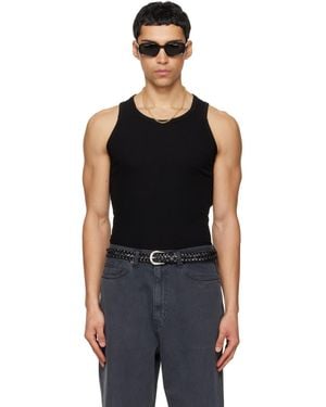 Tonywack Silk Lyocell Rib Tank Top - Black