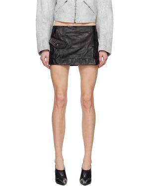 Acne Studios クリース レザー ミニスカート - ブラック