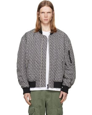 Balmain Monogram Bomber Jacket - Grey
