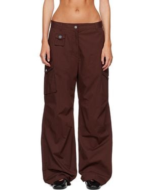 Ganni Cotton Cargo Pants - Brown